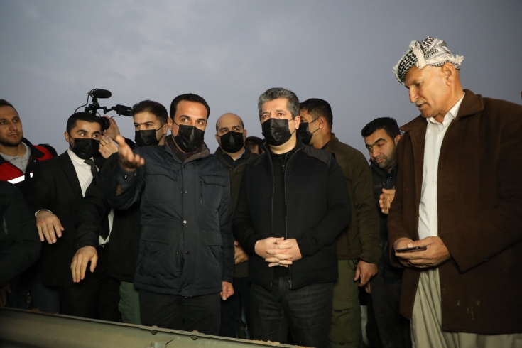 سەرۆکى حکومەتى هەرێم، سەردانی شوێنی لافاوەکەی کرد