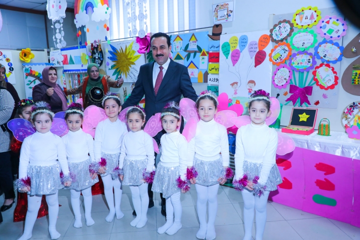 بەئامادەبوونى پارێزگارى هەولێر، پێشانگایەکى شێوەکارى و کارى دەستى بۆ 6 باخچەى منداڵان کرایەوە