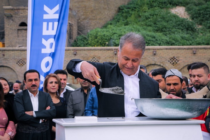 لەژێرچاودێرى و ئامادەبوونى پارێزگارى هەولێر، بەردى بناغەى پەیکەرى شەهید ''خەجە باوە'' دانرا