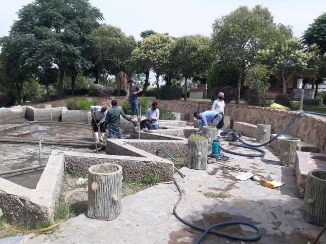 خاوێنکردنەوە و نۆژەنکردنەوەی نافورەکانى پارکی شانەدەر یەک 