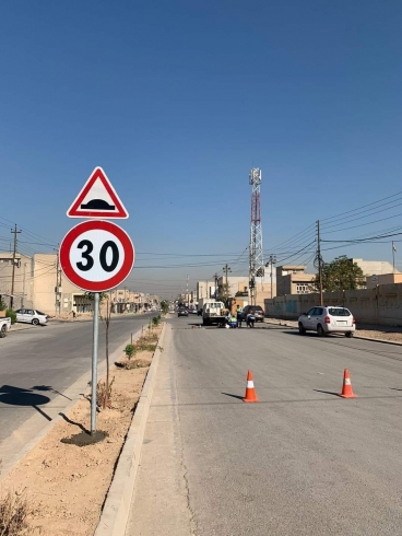 ڕێکخستنەوەی شەقام و ڕێگاکان لەلایەن تیمەکانی ئەندازەی هاتووچۆی هەولێر