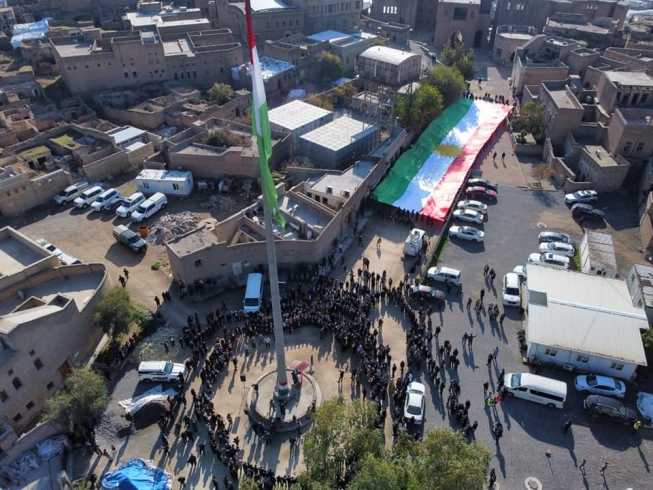  On the Erbil Citadel. Kurdistan Flag Day celebrated