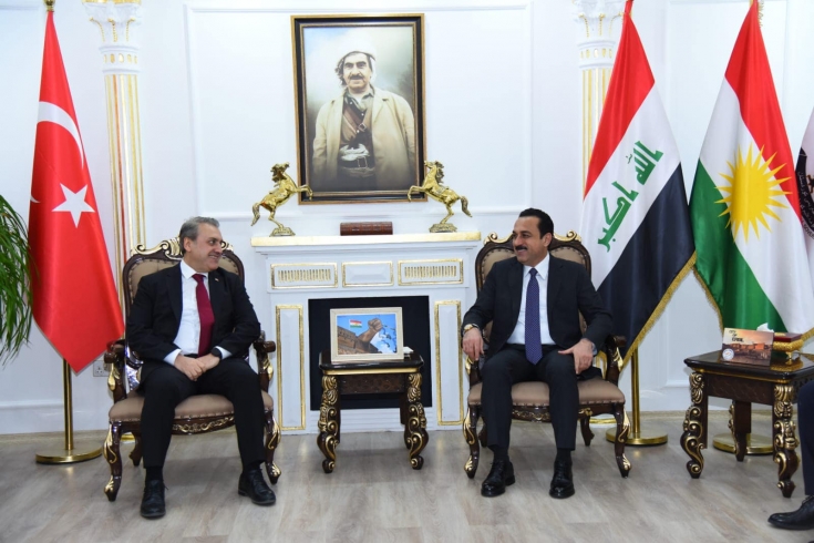 محافظ اربيل يستقبل وفداً تركياً رفيعاً