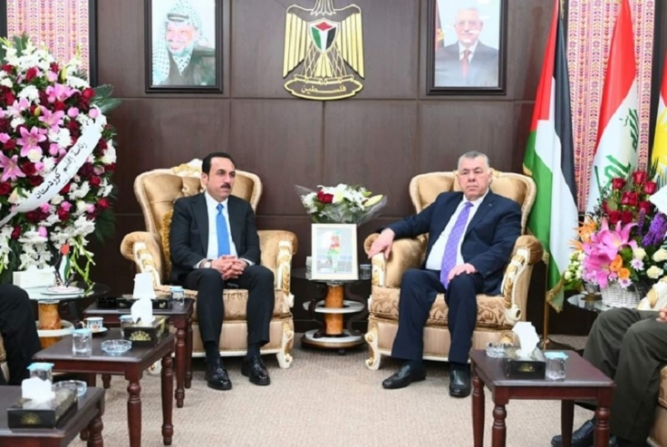محافظ أربيل يؤكد على تطوير و تعزيز العلاقات بين حكومة إقليم كوردستان وفلسطين