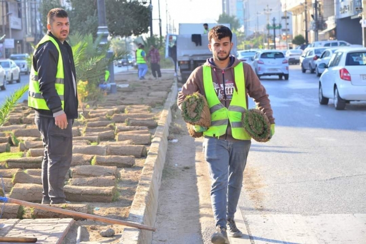 شەقامی هەولێر - کەرکووک، چاندنى 450 مەتر فریز 