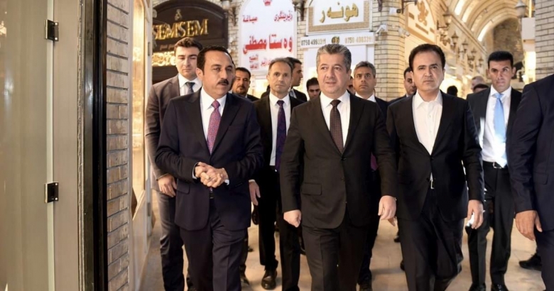  Prime Minister Inspects the Renovation Process of Erbil's Qaisari Bazaar