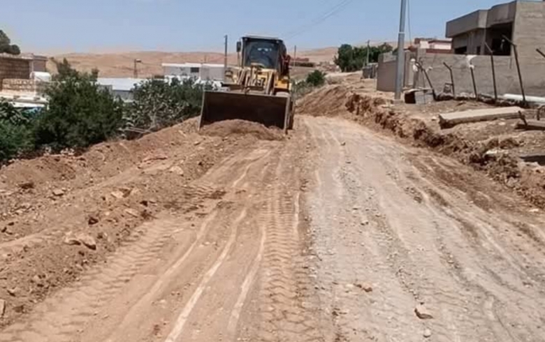 دێگەڵە..  کۆنکریتکردنی شەقامەکان 