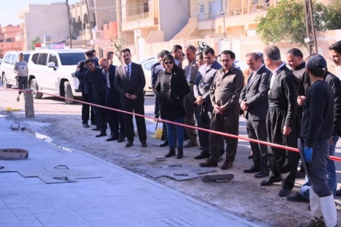 The implementation of the 20-meter pavement renovation project in Kwestan neighborhood has started at a cost of more than (240 million dinars)