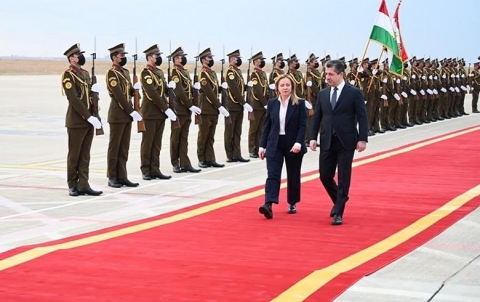 مسرور بارزاني يستقبل رئيسة الوزراء الإيطالية 