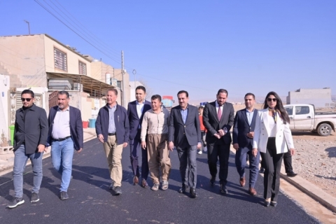 The governor of Erbil visited the third phase of the paving of local streets project in Sebardan