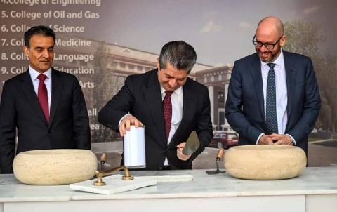   The foundation stone of the British International University was laid in Erbil today in the presence of Prime Minister Mr. Masrour Barzani