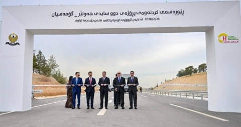 رئيس حكومة إقليم كوردستان يفتتح طريق (أربيل - گۆمەسپان) المزدوج