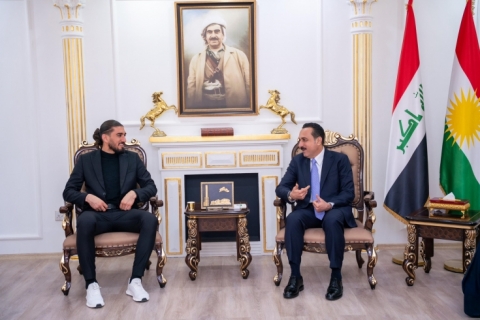 محافظ أربيل يستقبل النجم الدولي 
