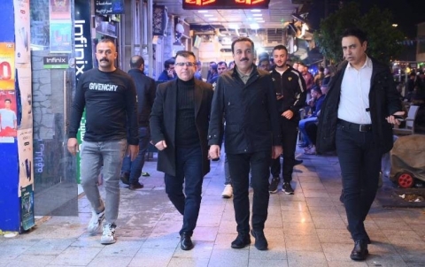 Erbil Governor attended the World Cup semi-final match at Iskan Market tonight