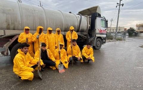 Erbil. Civil defense teams and municipal directorates in case of alarm in anticipation of any emergency 