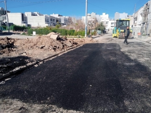 Repair of a street in Hawleri Nwe neighborhood