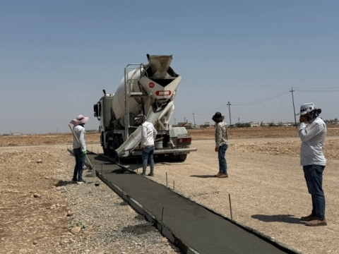 کارکردن لە پڕۆژەی قوناغی دووەمی پرۆژەی (دروست کردنی گشت شەقامە ناوخۆیەکانی ناوچەی پەرەپێدانی نزیک گوندی پیرەش ) بەردەوامە
