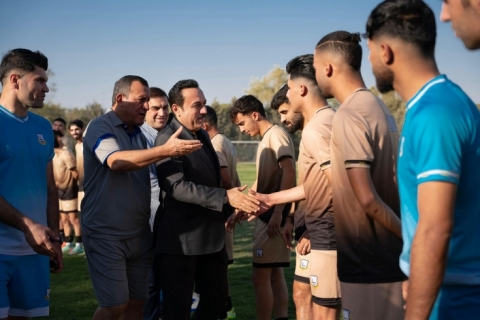 پارێزگاری هه‌ولێر، سەردانی دواین مەشقی یاریزانانی یانەى هه‌ولێری کرد