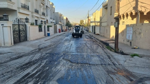 بە بەكارهێنانی 400 تۆن قیر چەندین کۆڵان و شەقامی سەرەکی چاککرانەوەو قیرتاوکران