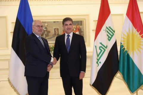  President Nechirvan Barzani meets with Estonia’s President Alar Karis
