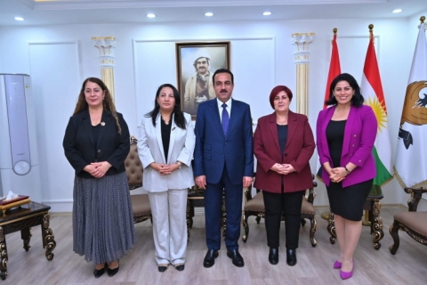 Governor of Erbil Receives a Delegation of Women from Northern Kurdistan Municipalities