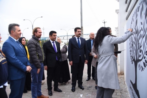  Erbil… A Wall Mural Highlighting the 16-Day Campaign Against Gender-Based Violence
