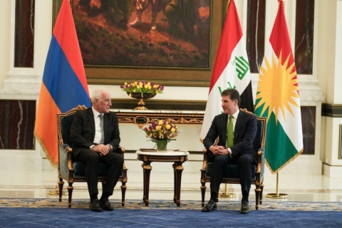 President Nechirvan Barzani meets with President Vahagn Khachaturyan of Armenia