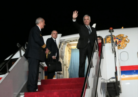 The President of the Republic of Armenia departs from  Erbil