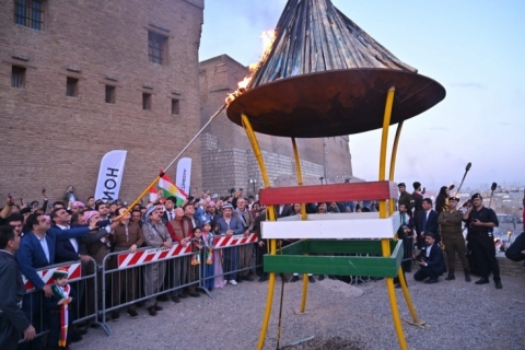  On the ancient Erbil Citadel... The Newroz fire torch was lit and the New Year 2725 of the Kurdish calendar was celebrated