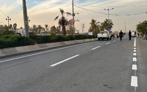 In Erbil.  For the first time, the surface roads of the city were marked with local capabilities