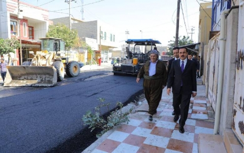 Paving project was implemented in several streets of Glkand neighborhood at a cost of (219 million and 750 thousand) Dinars