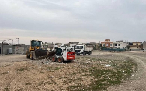 Cleaning and removal of garbage in several places in the center of Erbil Plain district