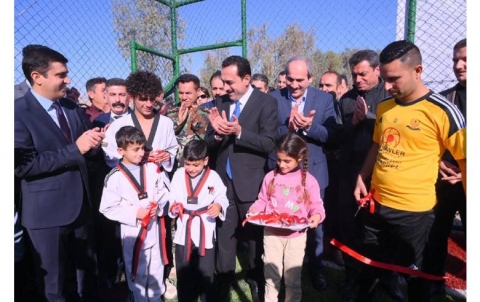  The governor of Erbil opened a six-player stadium in Sfaya village of Gwer subdistrict