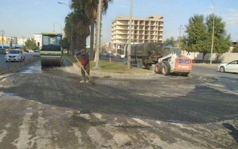 Paving and repairing a U-turn in 60 meters street near the Old Saylo
