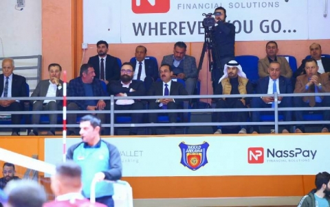   Volleyball match between (Ghazi Bashur and Jaish) for the Iraqi Super Cup was held