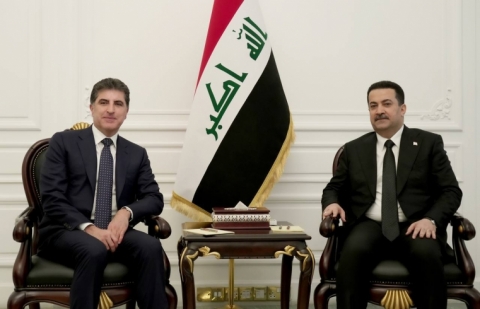 Baghdad:President Nechirvan Barzani meets with Iraq's Prime Minister Mohammed Shia' Al-Sudani  