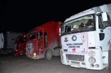 In Erbil.. 21 heater trailers and one sleeping bag trailer were sent to Turkey 