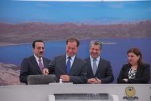سەرۆکی حکومەتی هەرێمی کوردستان، بەردی بناخەی (بەنداوی دوین)ی لە سنووری پارێزگای هەولێر دانا