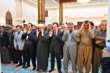 هەولێر… پارێزگاری هەولێرو وەزیری ئەوقاف مەراسیمی نوێژی جەژنیان لە مزگەوتی جەمیلە مەنتک ئەنجامدا