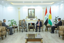 The Governor of Erbil receives the official of the Kurdistan Democratic Party's seventh branch in the United States of America