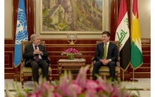 President Nechirvan Barzani meets with UN Secretary-General Antonio Guterres